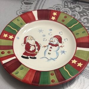 Festive Santa and Snowman Plate